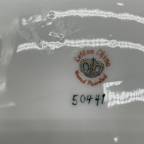 Vintage 3 Legged Lefton China Hand Painted Bowl/Planter Marked 50441 Gold Pink - Picture 9 of 9